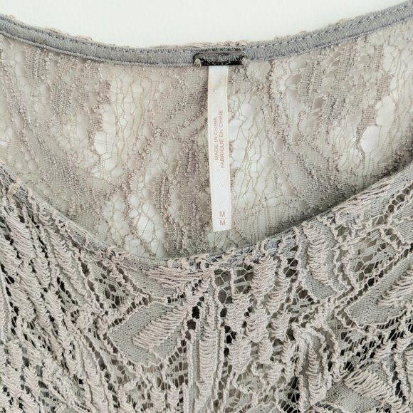 [Free People] Greige Lace Shake It Up Dress - Picture 3 of 6